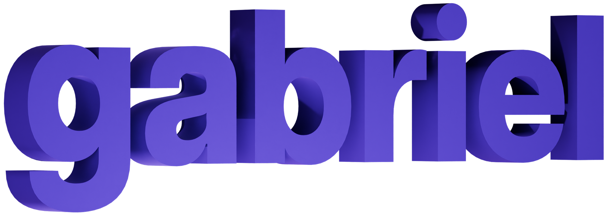 Escrito Gabriel na cor roxo com texto desenhado
